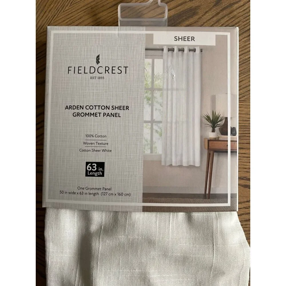 Fieldcrest Window long Curtain Panel Sheer Grommet Arden Cotton